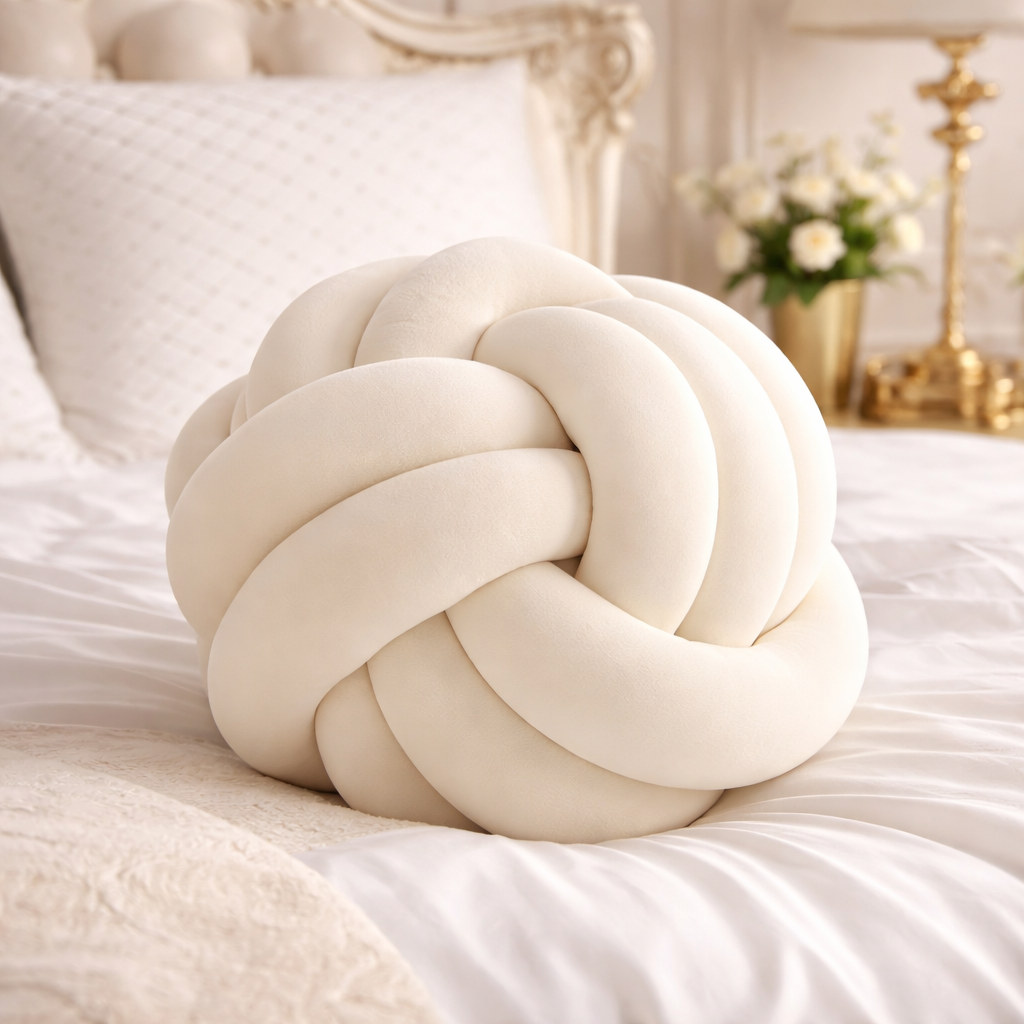 Art Deco Knot Pillow – Decorative Soft Cushion for Sofa & Home Decor