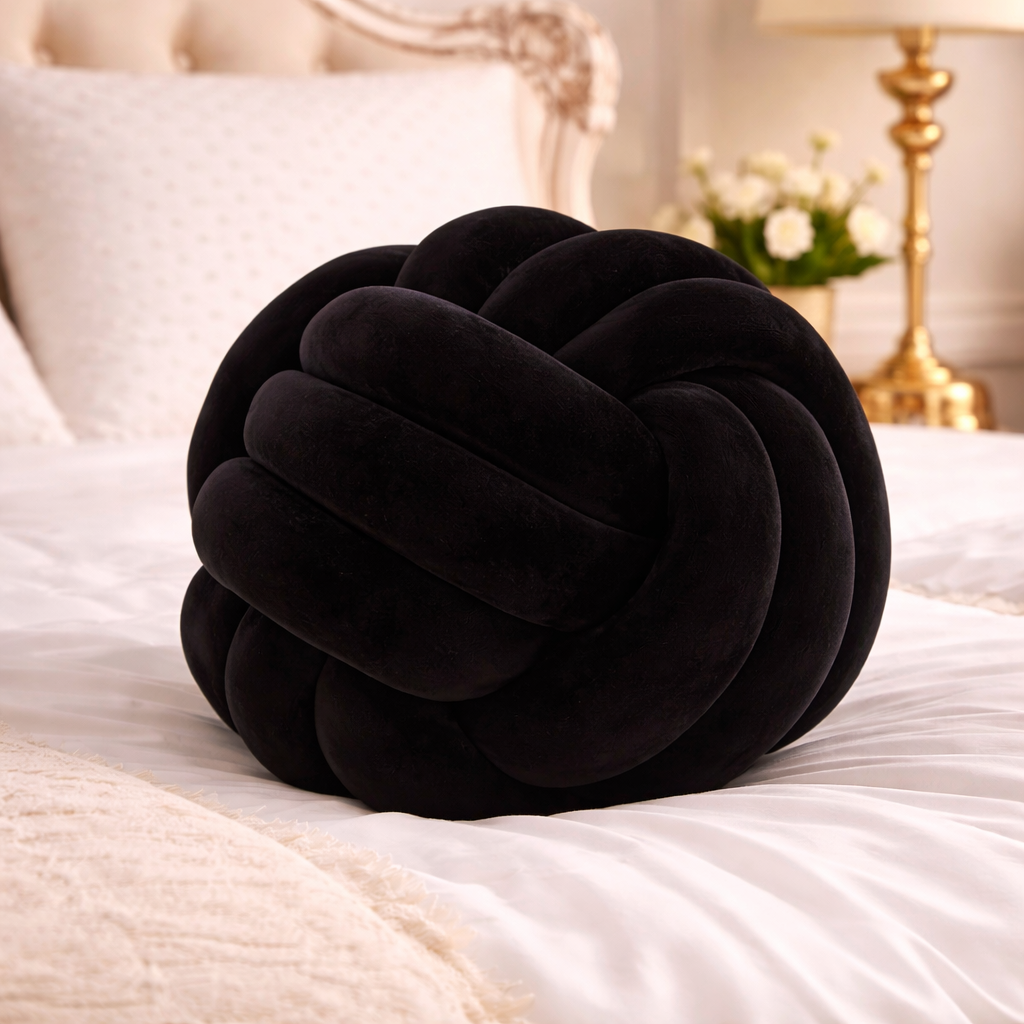 Art Deco Knot Pillow – Decorative Soft Cushion for Sofa & Home Decor