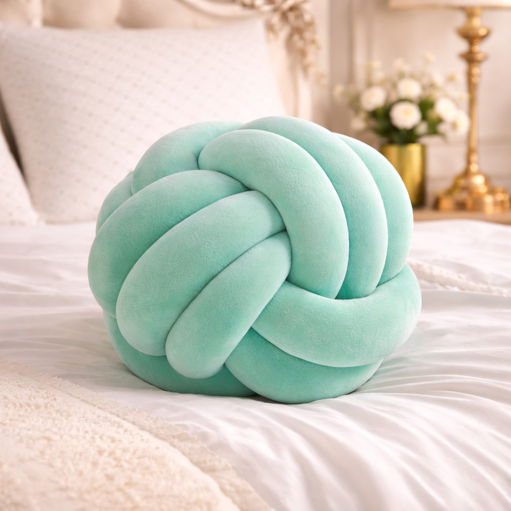 Art Deco Knot Pillow – Decorative Soft Cushion for Sofa & Home Decor