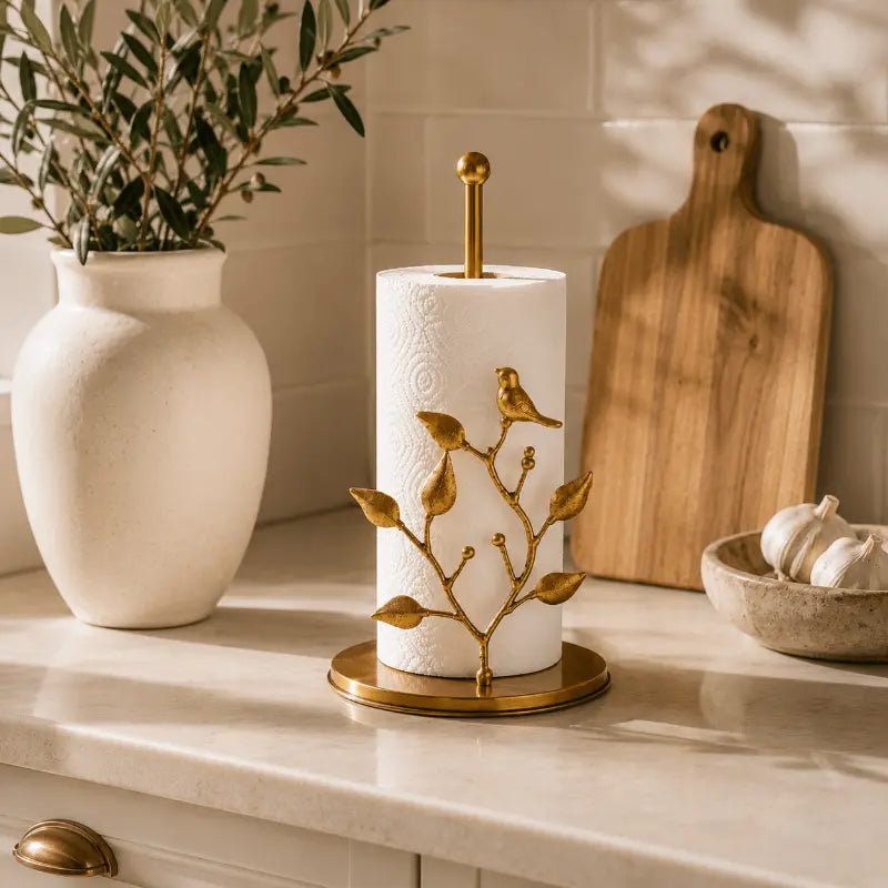 Bird decorative paper towel holder for stylish kitchen organisation