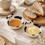 Ceramic panda serving bowl for elegant dining table presentation