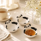 Ceramic panda serving bowl for elegant dining table presentation