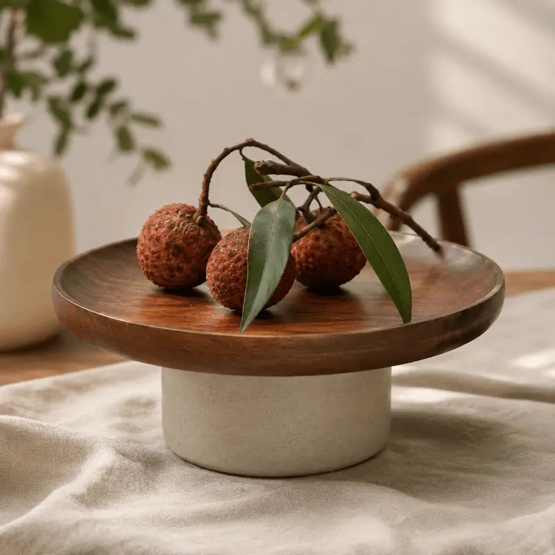 Ceramic pedestal serving stand for elegant table presentation and home décor