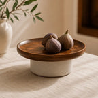 Ceramic pedestal serving stand for elegant table presentation and home décor