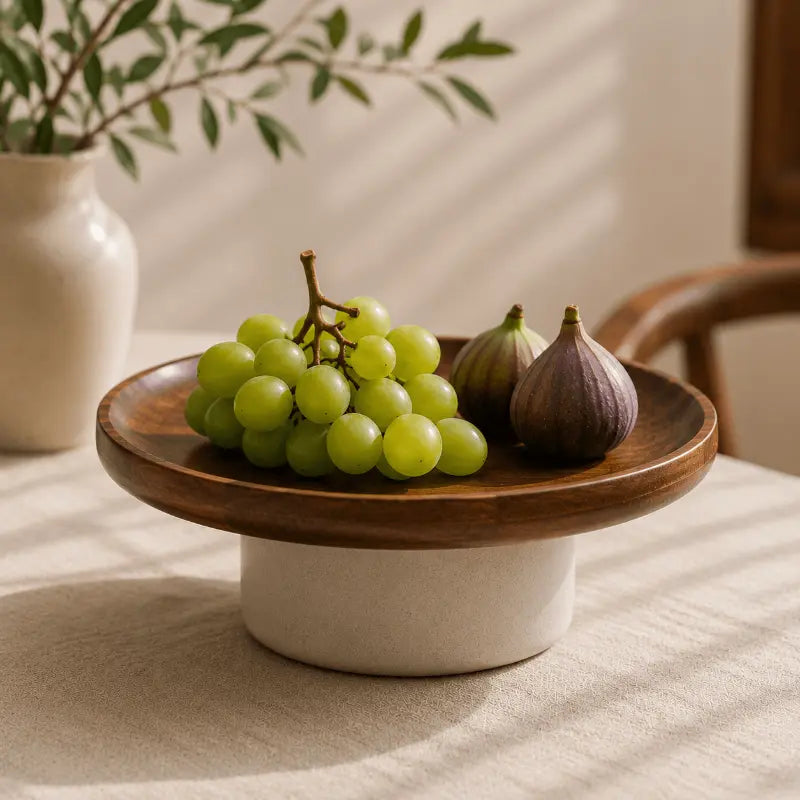Ceramic pedestal serving stand for elegant table presentation and home décor