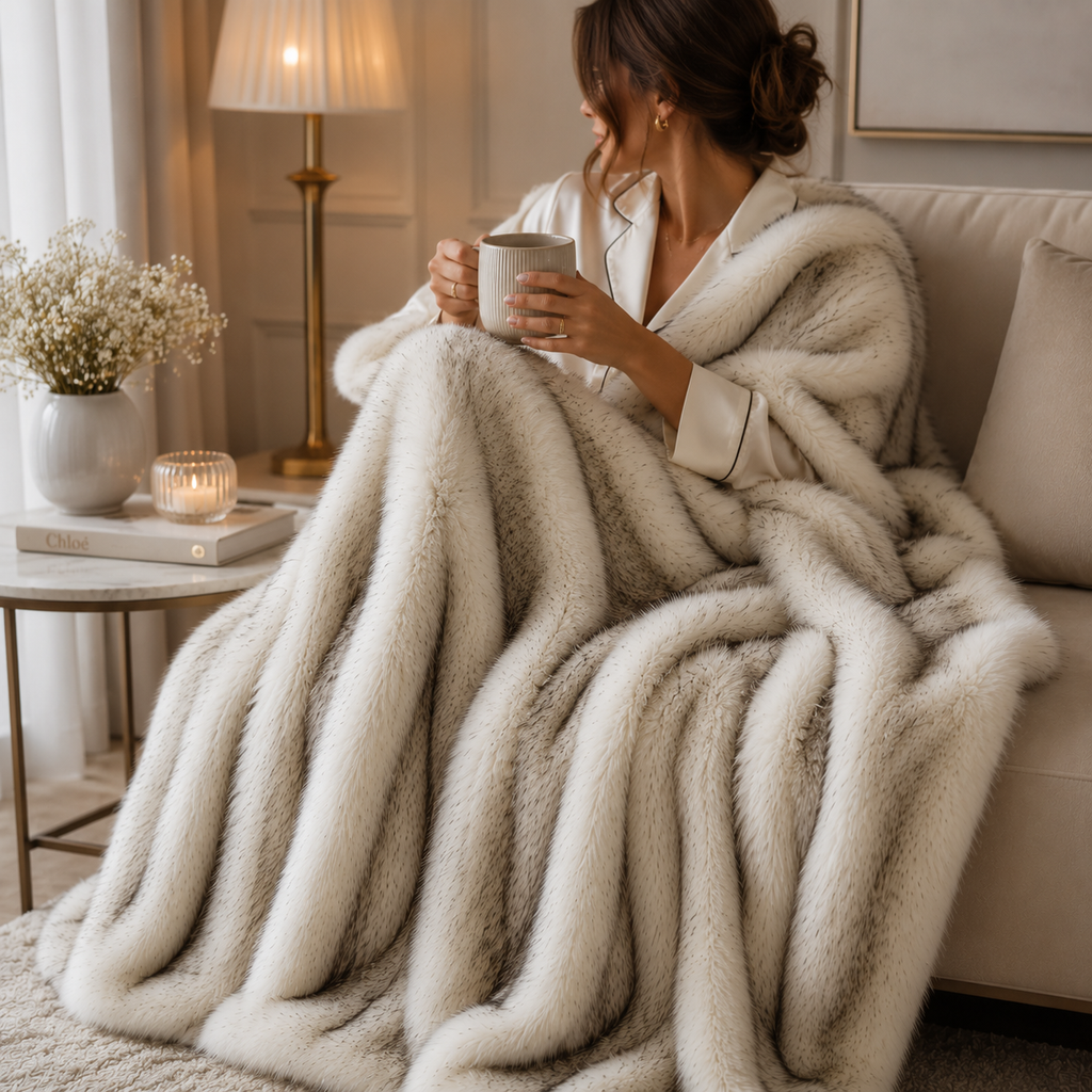 Luxury Faux Fur Blanket – Soft Plush Winter Throw Blanket