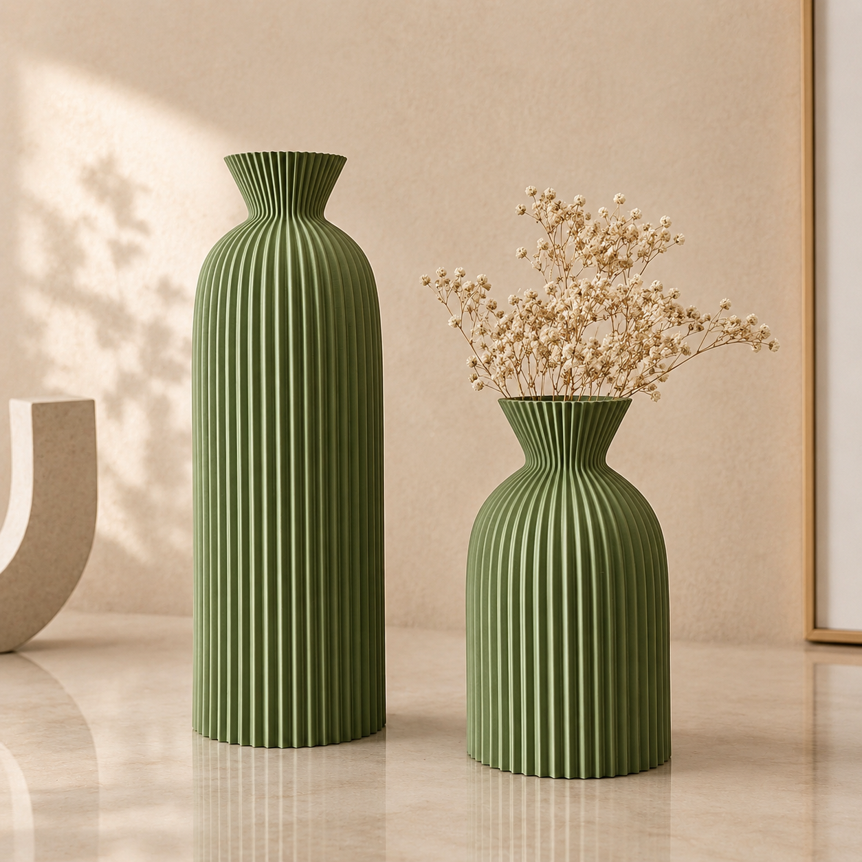 Modern Wavy Decorative Vase Set – Minimalist Home Décor