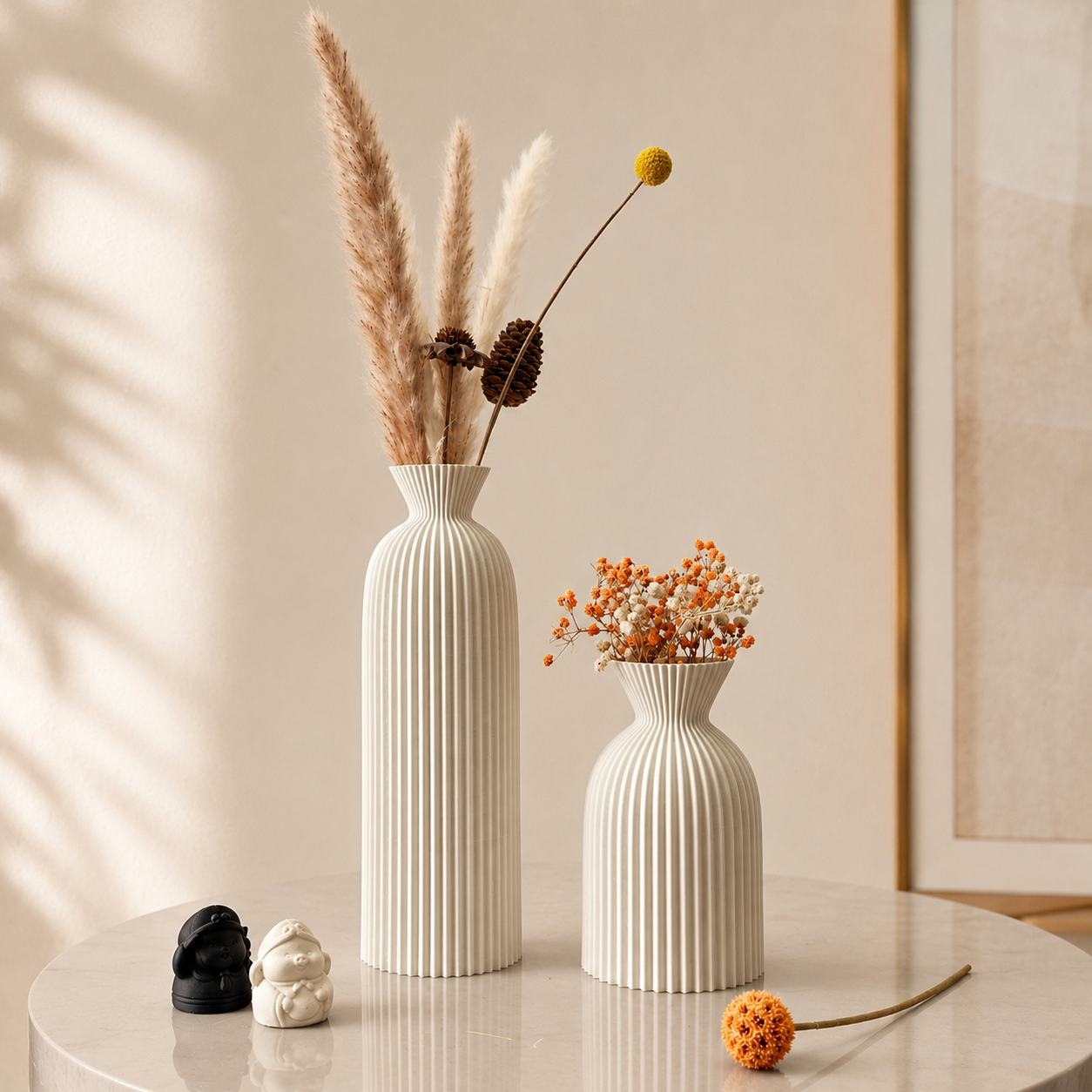 Modern Wavy Decorative Vase Set – Minimalist Home Décor
