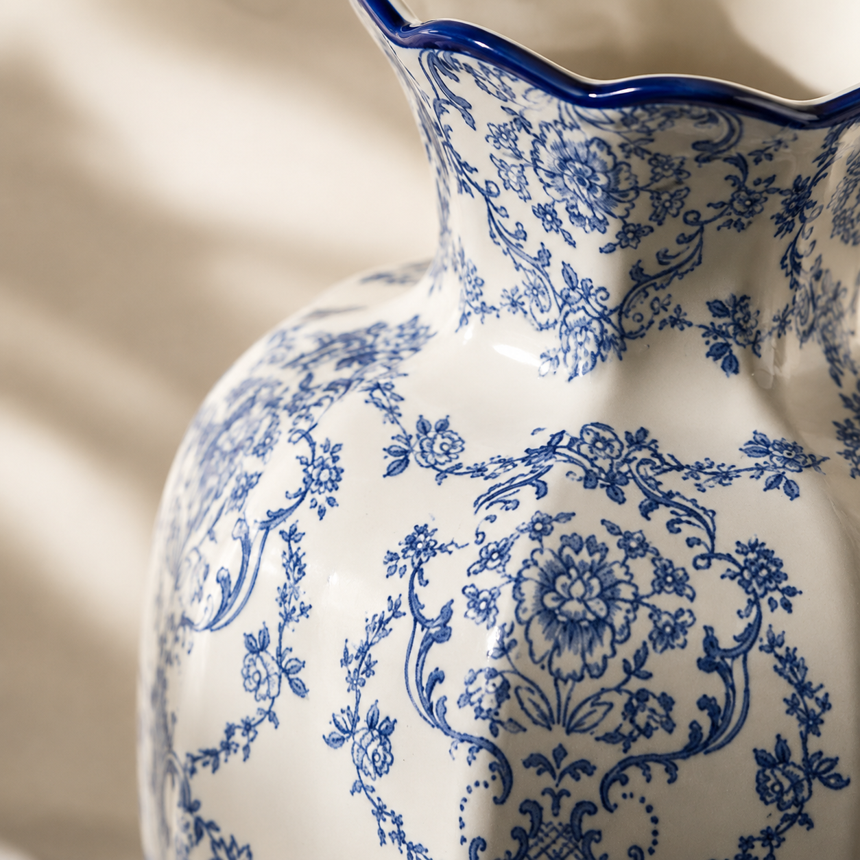 Vintage Blue & White Ceramic Vase Set – Decorative Flower Vases