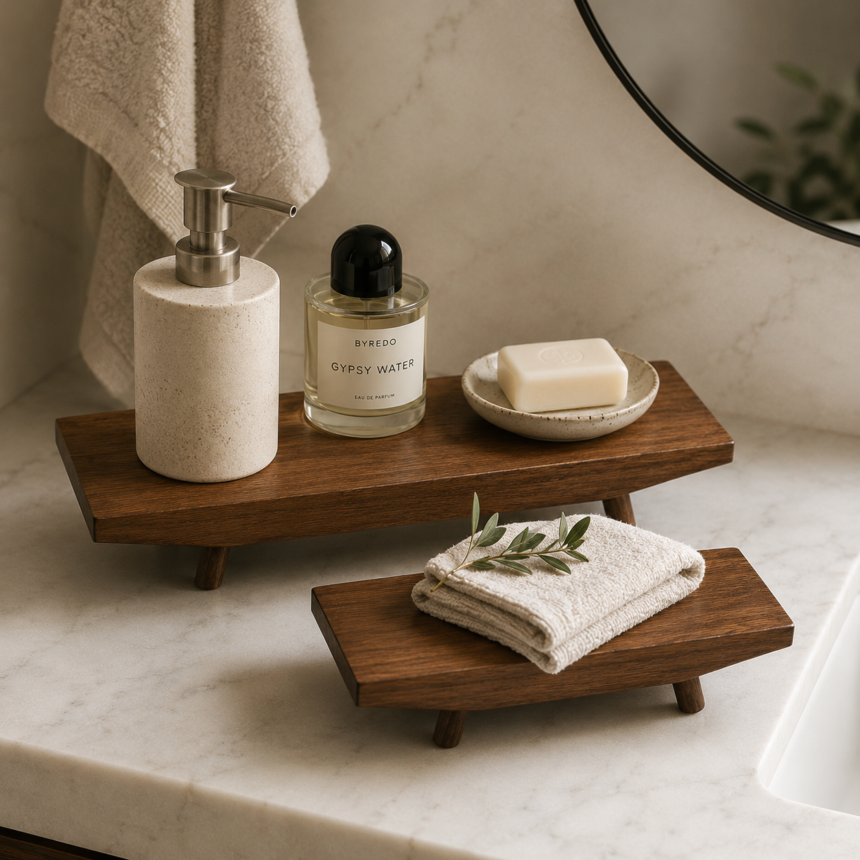 Wooden Display Riser Set – Decorative Table Stands (Set of 2)
