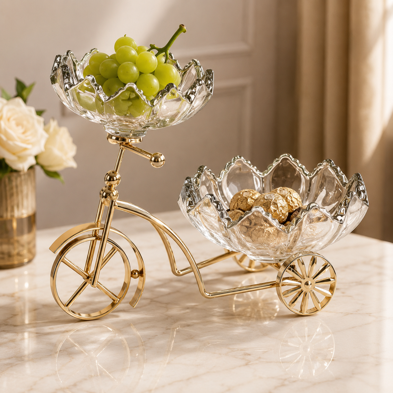 Crystal Glass Decorative Serving Bowl