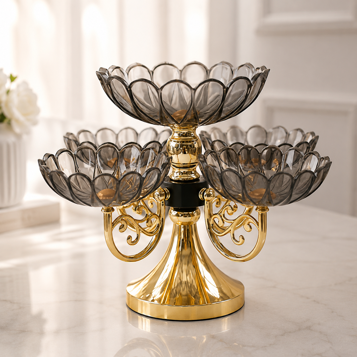Rotating Decorative Serving Stand – 5 Bowl
