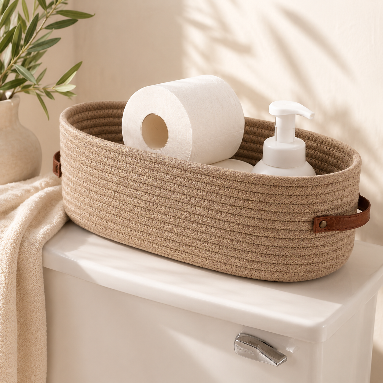 Woven Storage Basket with Handles