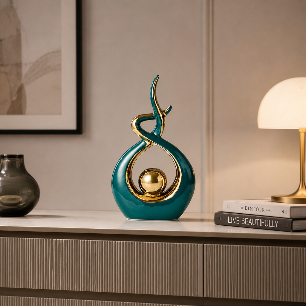 Nordic Ceramic Angel Figurine – Minimalist Home Decor Sculpture for Living Room & Desk