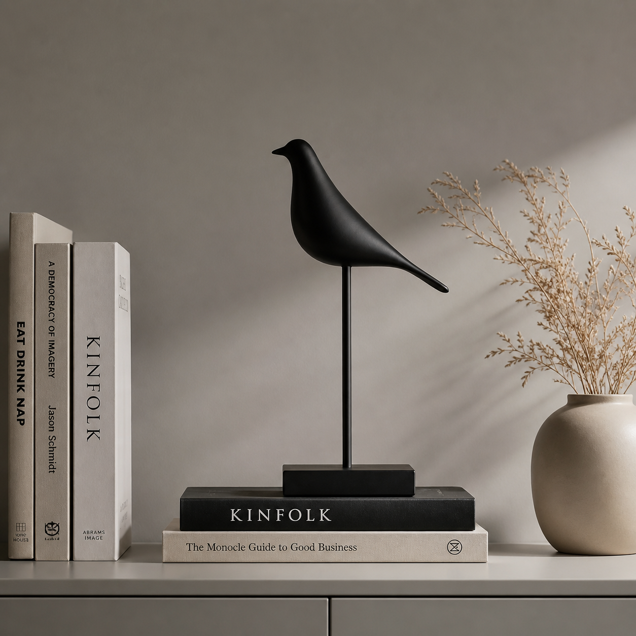 Nordic Resin Bird Sculpture – Minimalist Decorative Ornament for Home & Desk