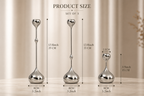 Modern Silver Candle Holder Set (3 Pieces) – Minimalist Metal Decor