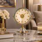 Luxury Vintage Desk Clock – Elegant Metal Table Clock
