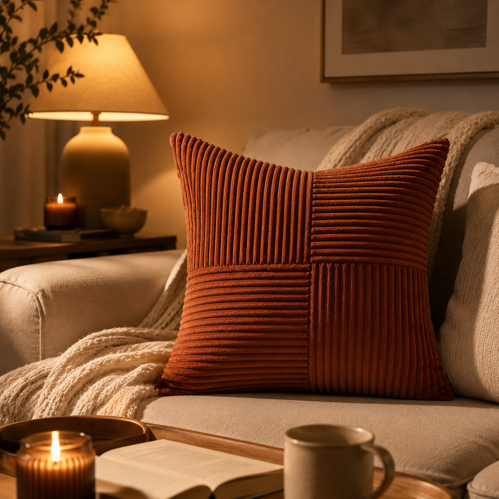Textured Corduroy Cushion Cover