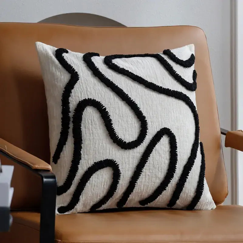 Decorative chenille cushion cover with geometric pattern for living room and bedroom décor