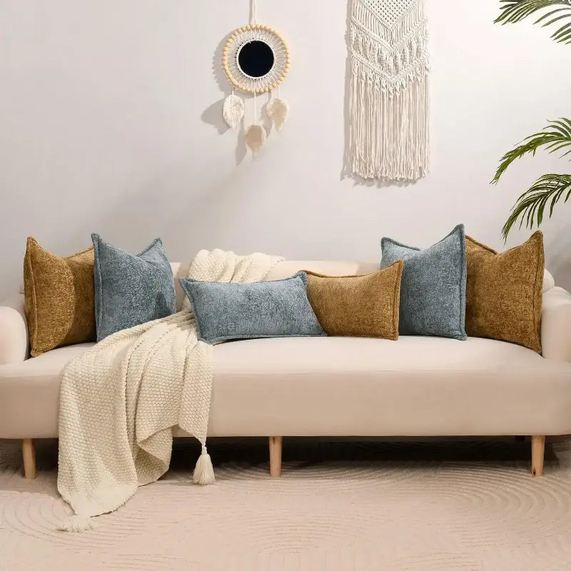 Soft textured chenille cushion cover for sofa and bedroom décor