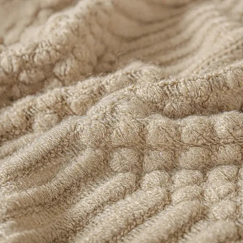 Chunky knit tassel throw blanket for living room and bedroom décor