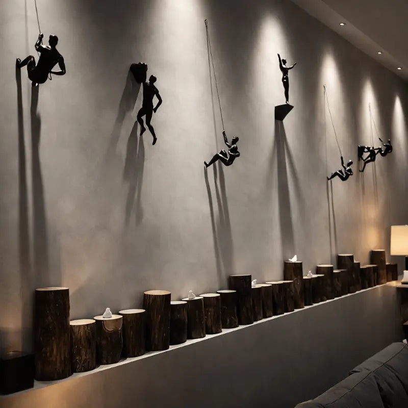 Decorative climbing man wall sculpture for modern interior décor