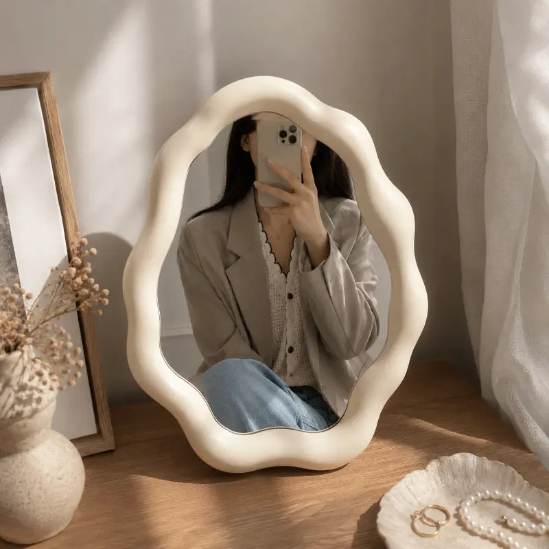 Cloud decorative mirror for modern bedroom and desktop décor