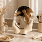 Decorative desktop mirror for modern vanity and home décor