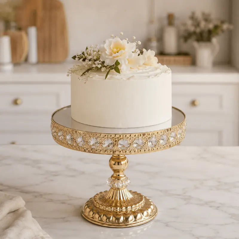 Decorative pedestal cake stand for elegant table presentation and home décor