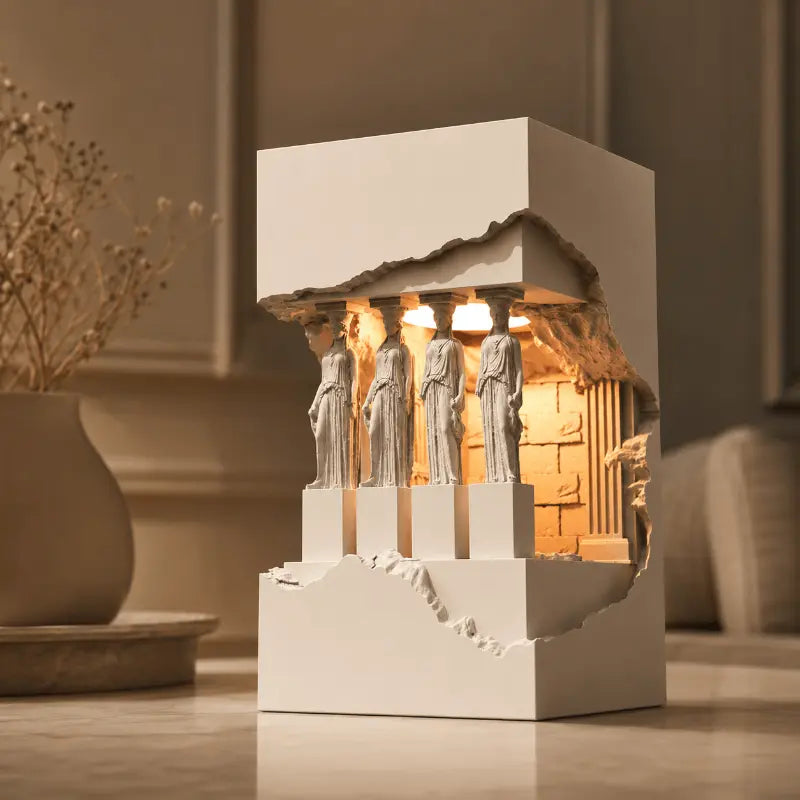 Decorative sculptural table lamp for modern home décor