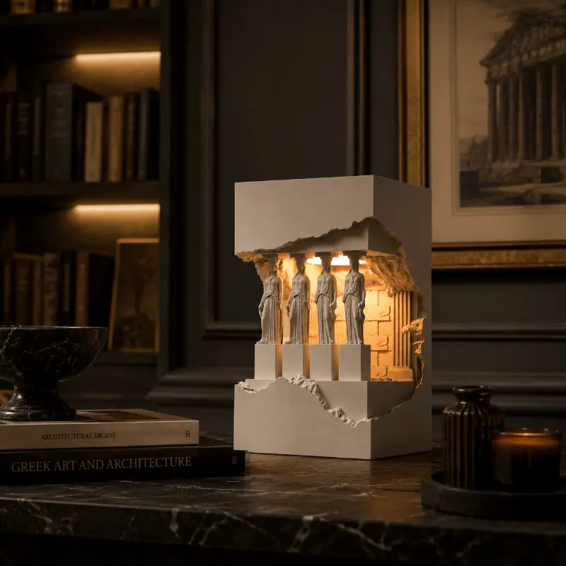 Decorative sculptural table lamp for modern home décor