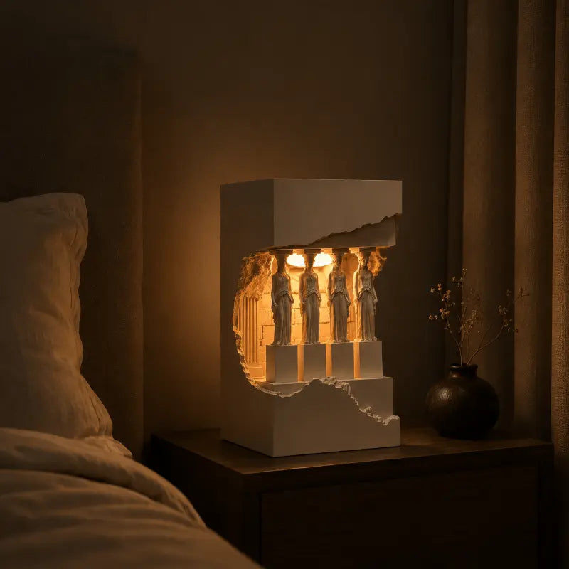 Decorative sculptural table lamp for modern home décor
