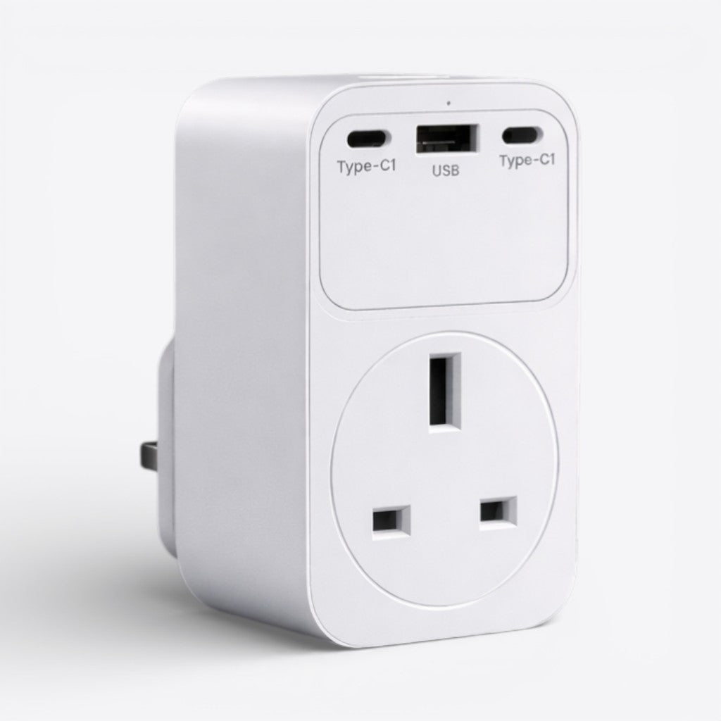65W GaN Smart Plug Charger with USB-C/USB-A and Timer