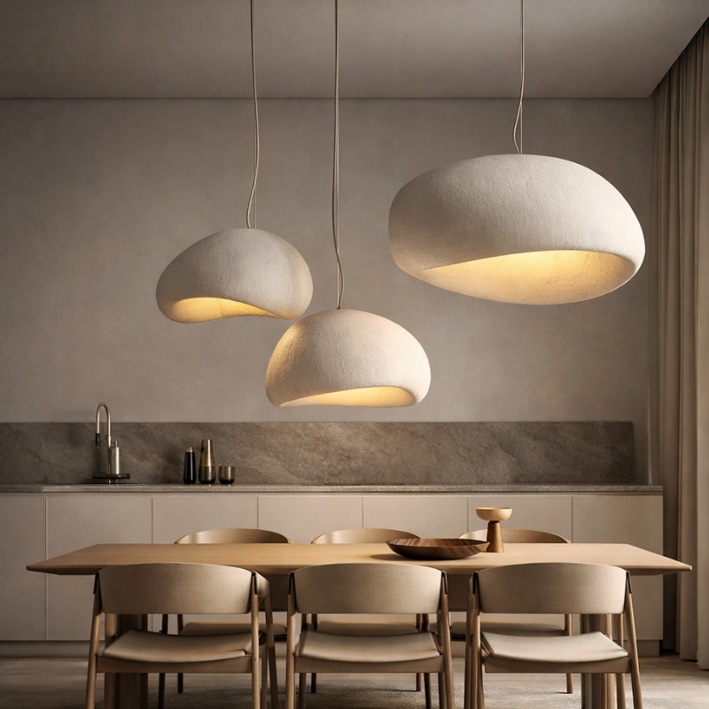 Modern Nordic LED Pendant Light – Wabi Sabi Ceiling Chandelier for Living Room & Bedroom