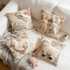 Embroidered Easter bunny cushion cover for seasonal home décor
