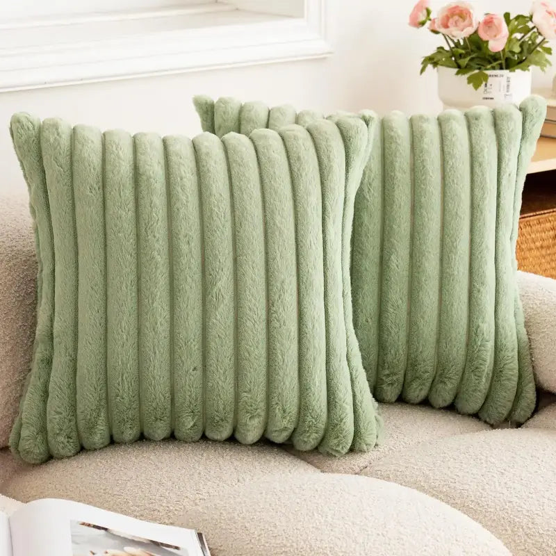 Ultra soft faux rabbit fur cushion cover for living room and bedroom décor