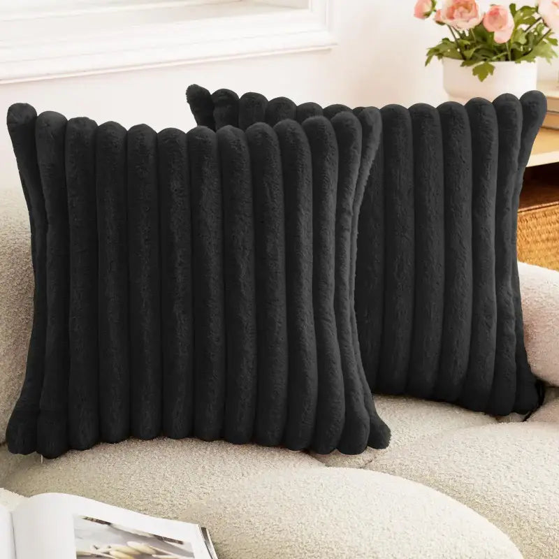 Ultra soft faux rabbit fur cushion cover for living room and bedroom décor