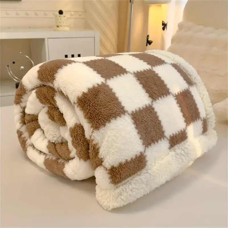 Soft fleece throw blanket for bedroom and living room décor