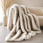 Luxury faux fur blanket for living room and bedroom décor