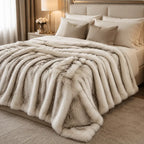 Luxury faux fur blanket for living room and bedroom décor