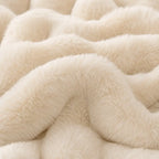 Luxury faux rabbit fur sofa throw for living room and bedroom décor