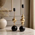 Luxury gold candle holder set for elegant table and home décor
