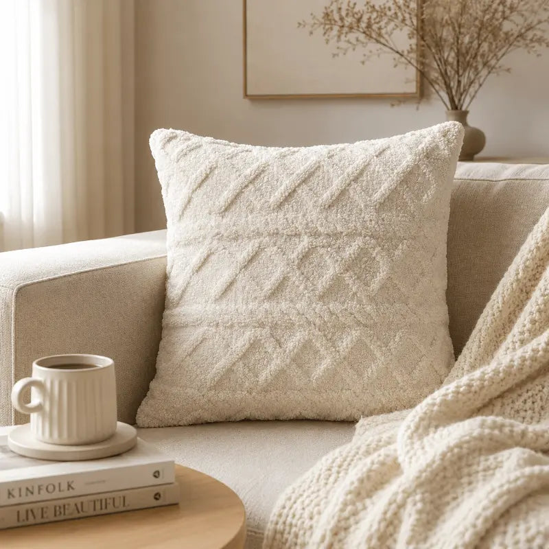 Luxury knitted plush cushion cover for living room and bedroom décor