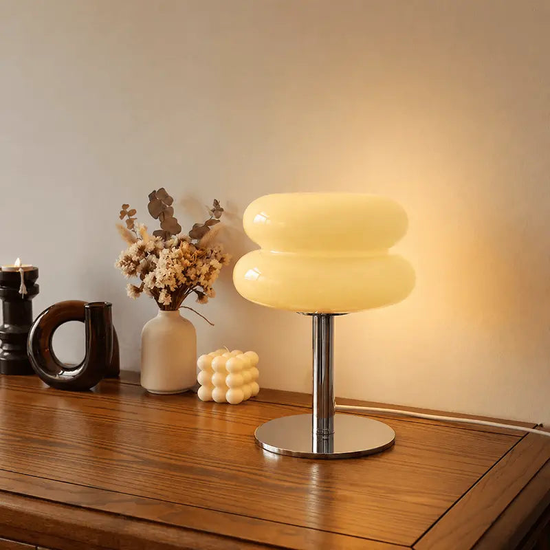 Decorative glass table lamp for bedside and living room lighting
