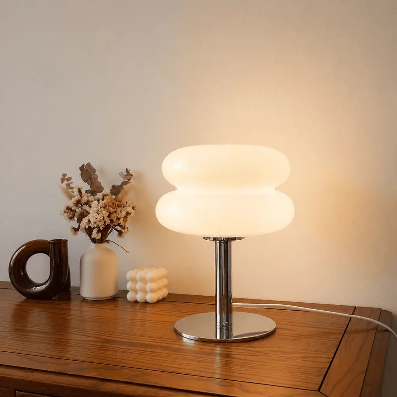 Decorative glass table lamp for bedside and living room lighting