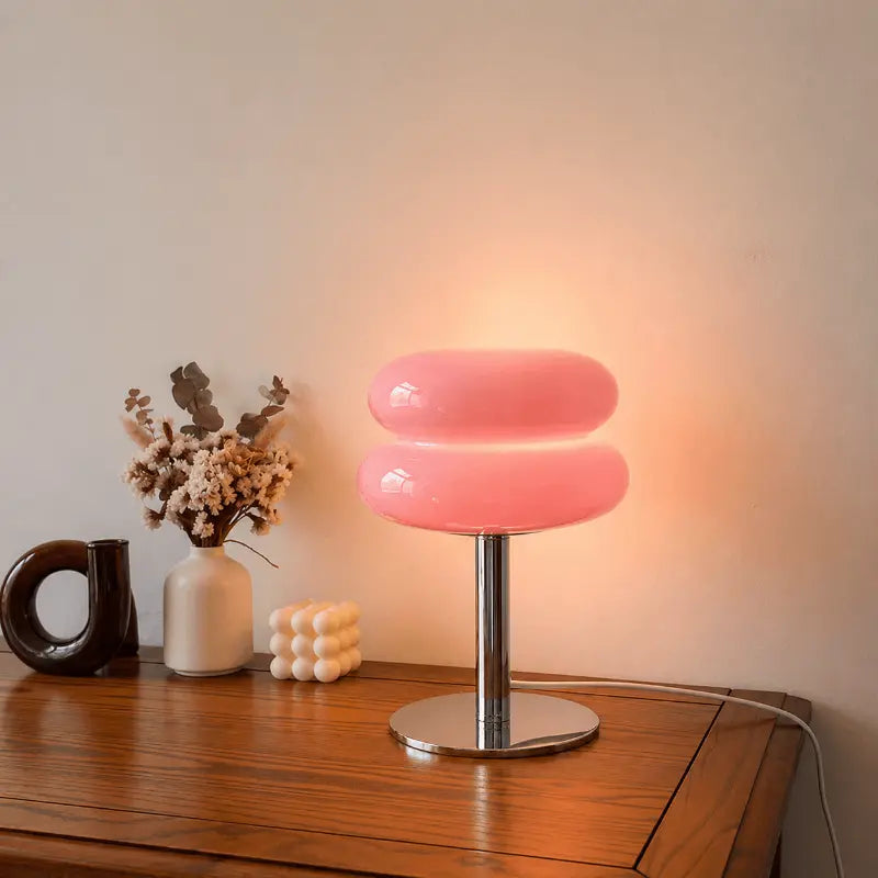 Decorative glass table lamp for bedside and living room lighting