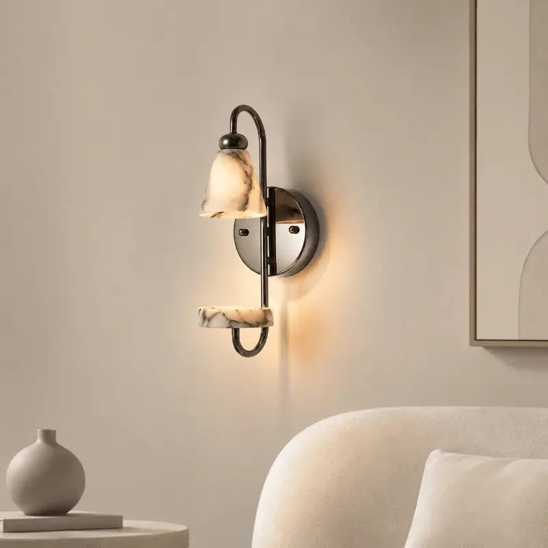 Marble wall sconce for elegant interior lighting and home décor