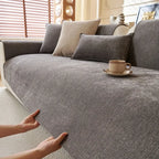 Minimalist chenille sofa cover with non-slip design for modern living rooms