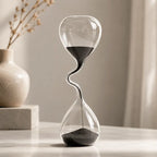 Modern glass hourglass decorative accent for home and office décor