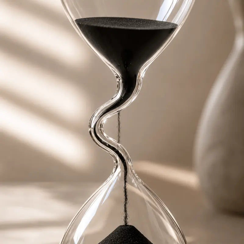 Modern glass hourglass decorative accent for home and office décor